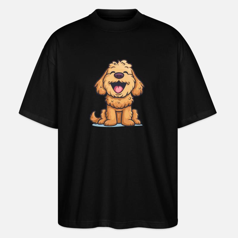 Cockapoo Cartoon Artwork - Stanley/Stella Oversized Unisex Organic T-shirt Blaster 2.0 - black