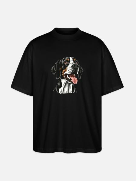 English Pointer | Cartoon Artwork - Stanley/Stella Oversized Unisex Organic T-shirt Blaster 2.0 - black