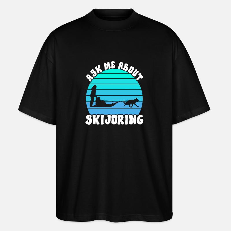 Schlittenfahren Schlittenhunde - Stanley/Stella Oversized Unisex Bio T-Shirt Blaster 2.0 - Schwarz