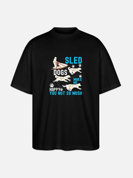 Sledding Sled Dogs - Stanley/Stella Oversized Unisex Organic T-shirt Blaster 2.0 - black