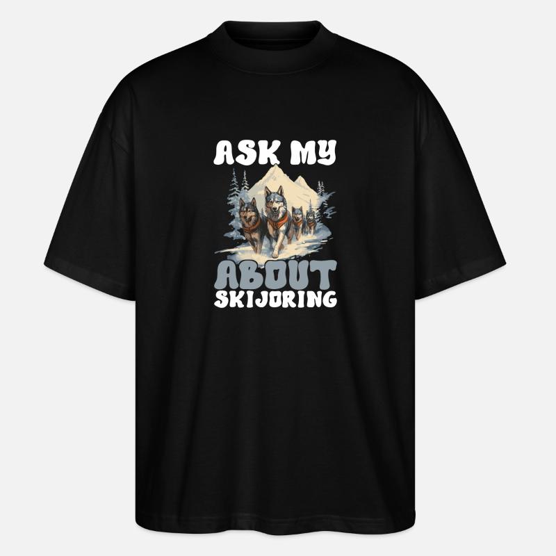 Schlittenfahren Schlittenhunde - Stanley/Stella Oversized Unisex Bio T-Shirt Blaster 2.0 - Schwarz