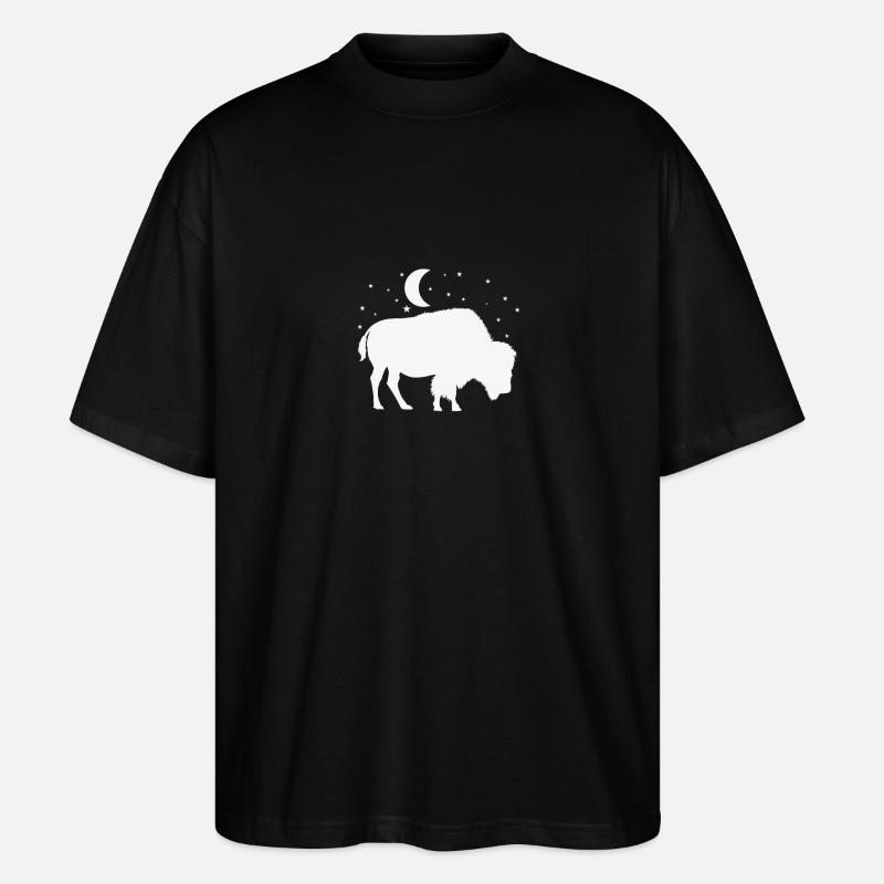Bison in the moonlight - Stanley/Stella Oversized Unisex Organic T-shirt Blaster 2.0 - black
