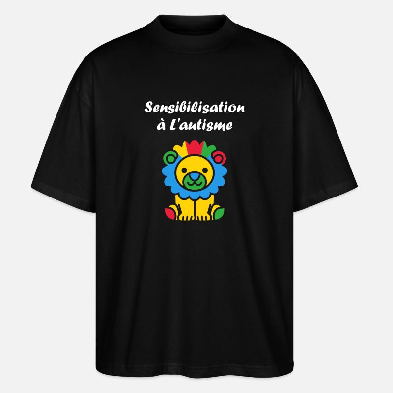 Animal Sensibilisation à l'autisme - T-shirt bio Blaster 2.0 coupe oversize Stanley/Stella Unisexe - noir