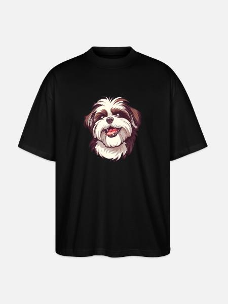 Shih-Tzu | Cartoon Artwork - Stanley/Stella Oversized Unisex Organic T-shirt Blaster 2.0 - black