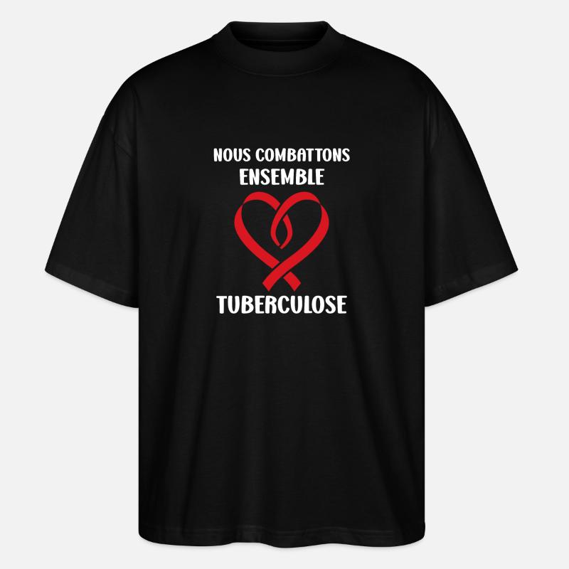 Sensibilisation à la tuberculose - T-shirt bio Blaster 2.0 coupe oversize Stanley/Stella Unisexe - noir