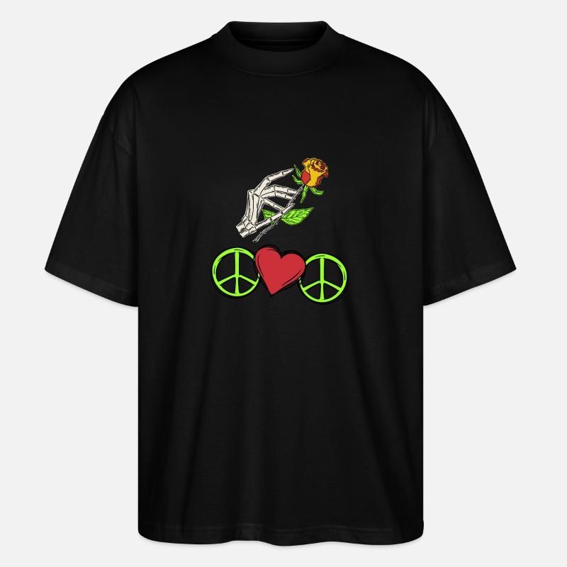 Symbole de paix - T-shirt bio Blaster 2.0 coupe oversize Stanley/Stella Unisexe - noir