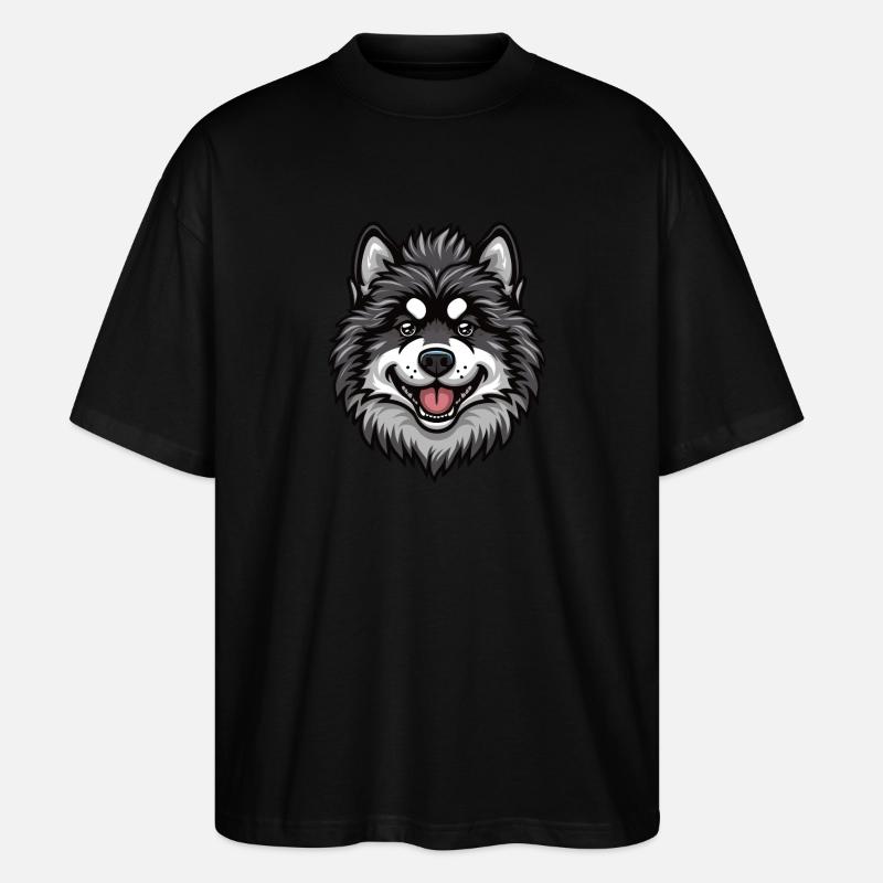 Wolfspitz Keeshond | Cartoon Artwork - Stanley/Stella Oversized Unisex Organic T-shirt Blaster 2.0 - black