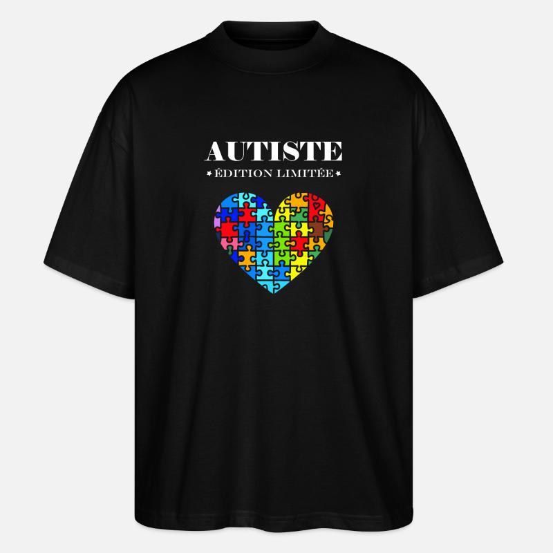 sensibilisation a l'autisme autiste - T-shirt bio Blaster 2.0 coupe oversize Stanley/Stella Unisexe - noir