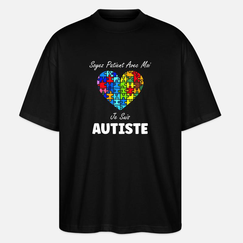 sensibilisation a l'autisme autiste - T-shirt bio Blaster 2.0 coupe oversize Stanley/Stella Unisexe - noir