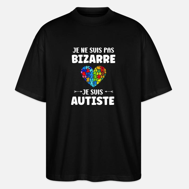 sensibilisation a l'autisme autiste - T-shirt bio Blaster 2.0 coupe oversize Stanley/Stella Unisexe - noir