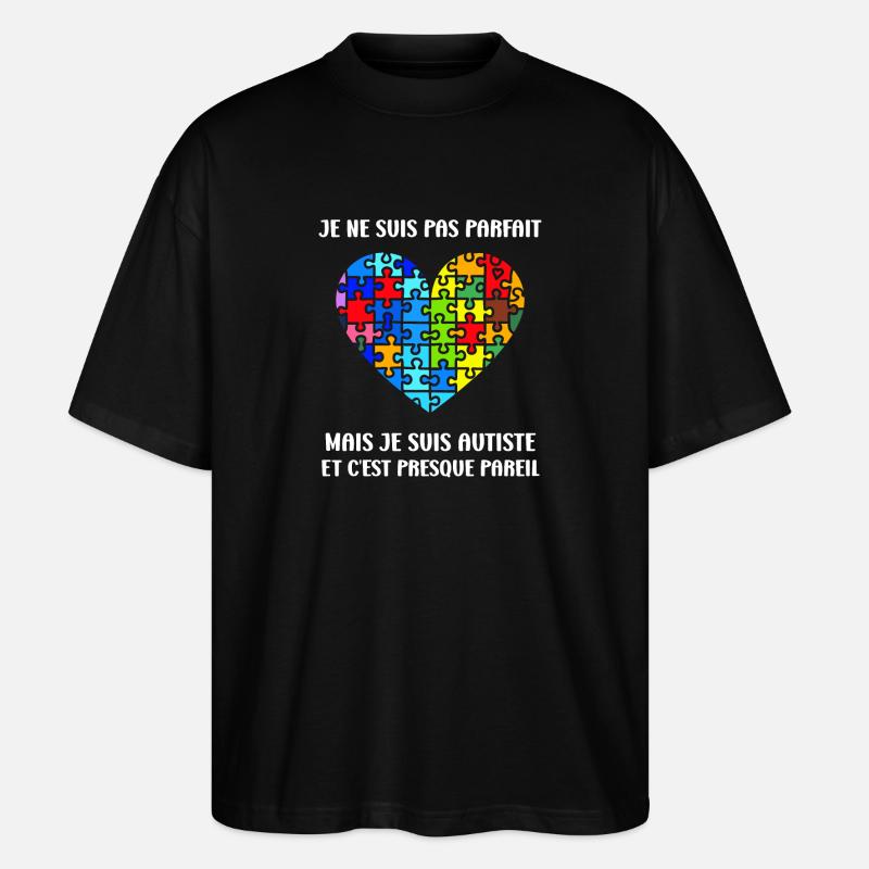 sensibilisation a l'autisme autiste - T-shirt bio Blaster 2.0 coupe oversize Stanley/Stella Unisexe - noir