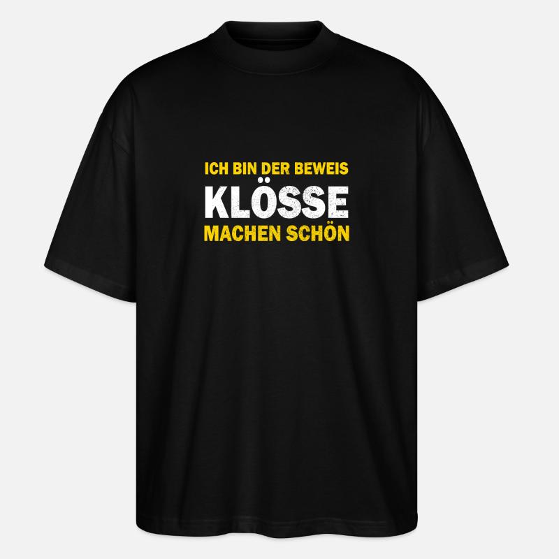 Cuisine allemande, boulettes, Thuringe, dialecte - T-shirt bio Blaster 2.0 coupe oversize Stanley/Stella Unisexe - noir