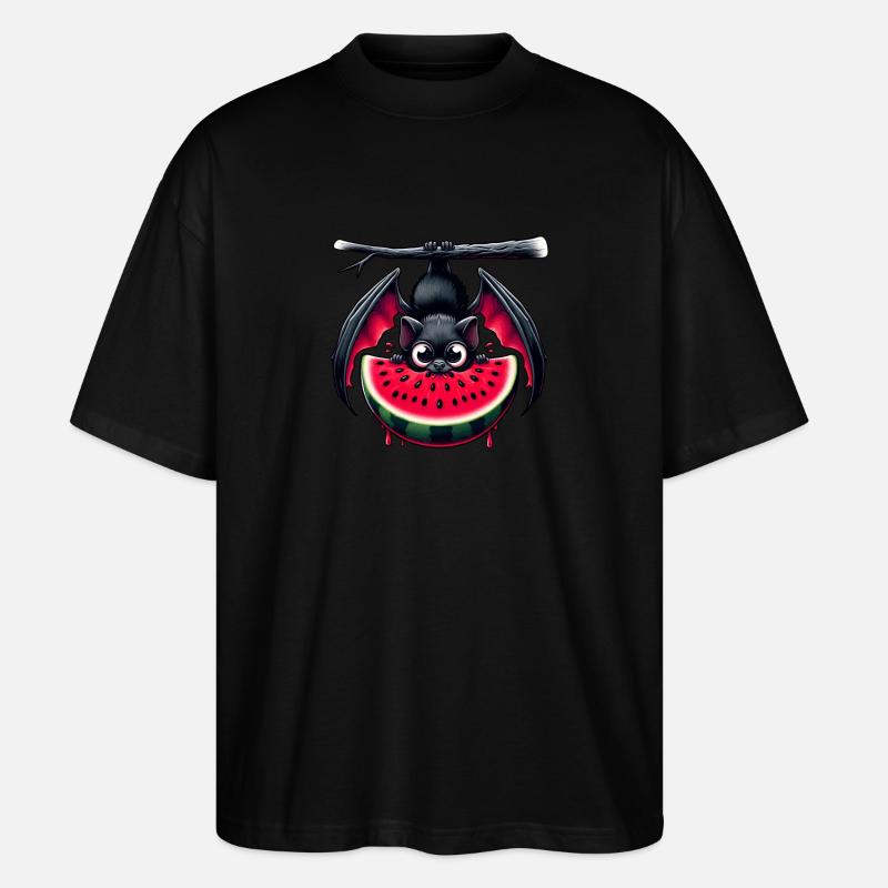 Fledermaus Sommerfrucht Melone - Stanley/Stella Oversized Unisex Bio T-Shirt Blaster 2.0 - Schwarz
