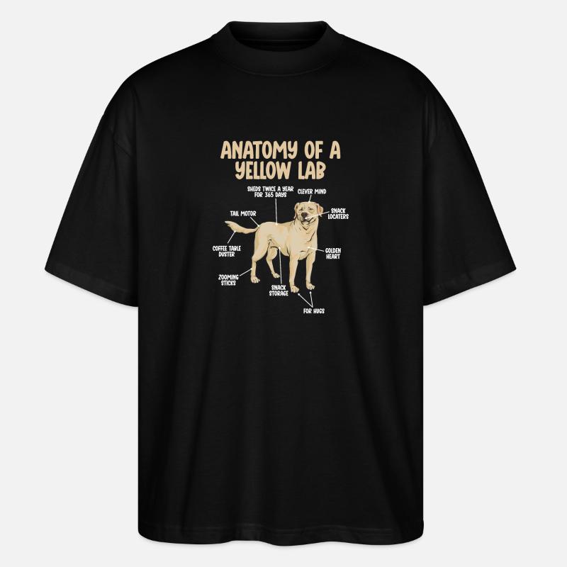 Labrador Retriever jaune - T-shirt bio Blaster 2.0 coupe oversize Stanley/Stella Unisexe - noir