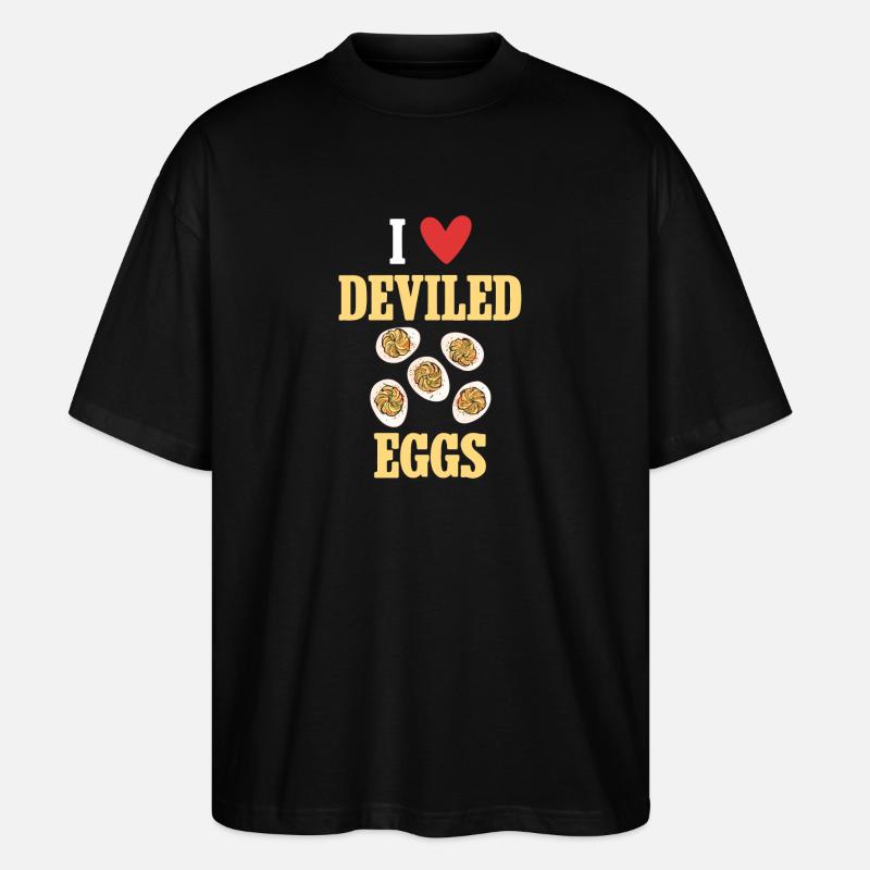 Stuffed Eggs Deviled Eggs - Stanley/Stella Oversized Unisex Organic T-shirt Blaster 2.0 - black