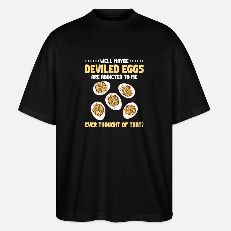 Gefüllte Eier Deviled Eggs - Stanley/Stella Oversized Unisex Bio T-Shirt Blaster 2.0 - Schwarz