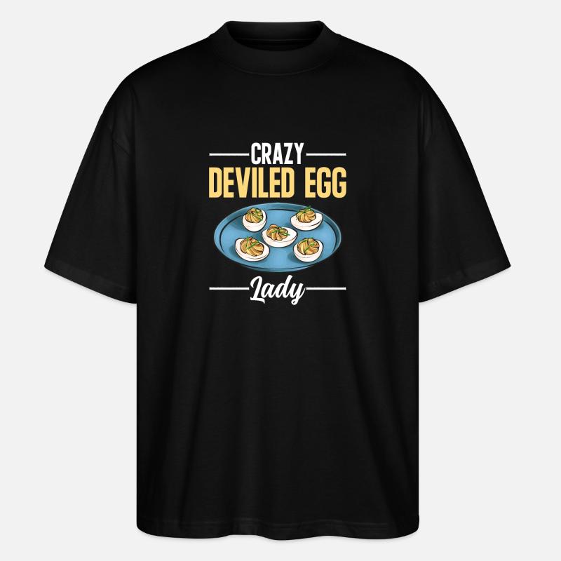Gefüllte Eier Deviled Eggs - Stanley/Stella Oversized Unisex Bio T-Shirt Blaster 2.0 - Schwarz
