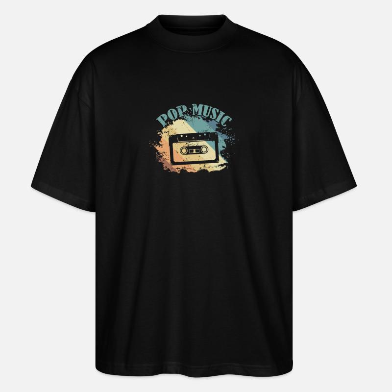 Pop Music R'n'B Kassette - Stanley/Stella Oversized Unisex Bio T-Shirt Blaster 2.0 - Schwarz