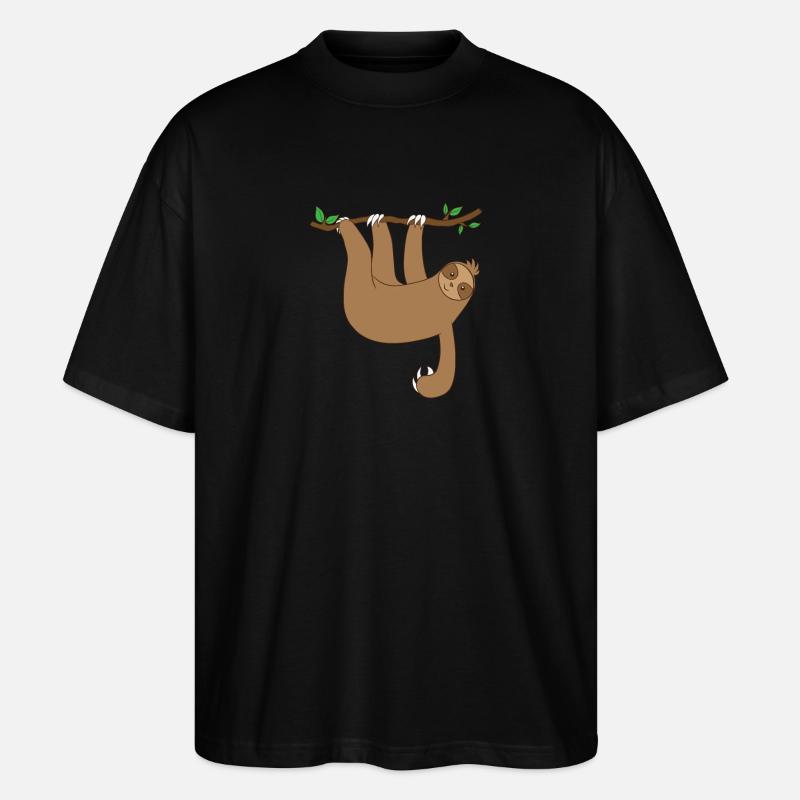 Sloth hanging from the tree - Stanley/Stella Oversized Unisex Organic T-shirt Blaster 2.0 - black