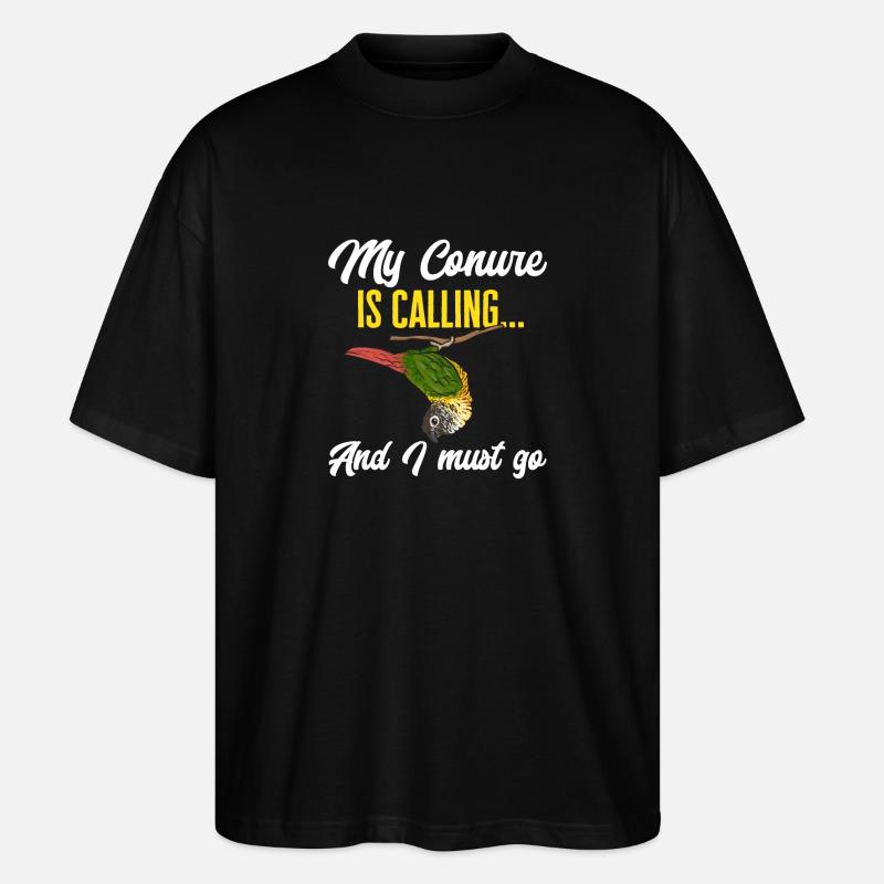 Molinasittich Papagei Vogel Sittich - Stanley/Stella Oversized Unisex Bio T-Shirt Blaster 2.0 - Schwarz