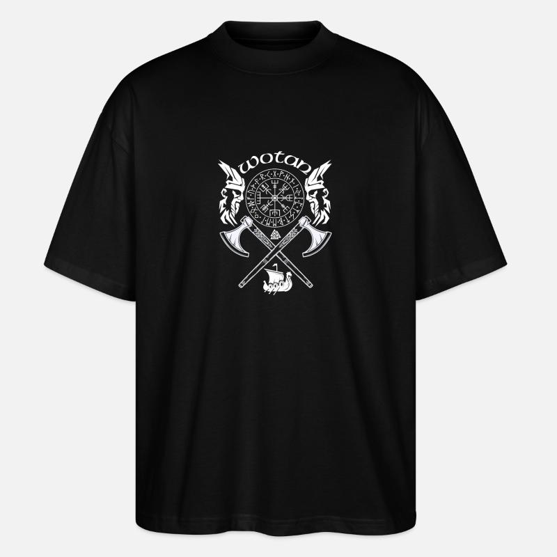 Wotan-VIKING-Wikinger SYMBOLE-WIKINGER RUNEN - Stanley/Stella Oversized Unisex Bio T-Shirt Blaster 2.0 - Schwarz