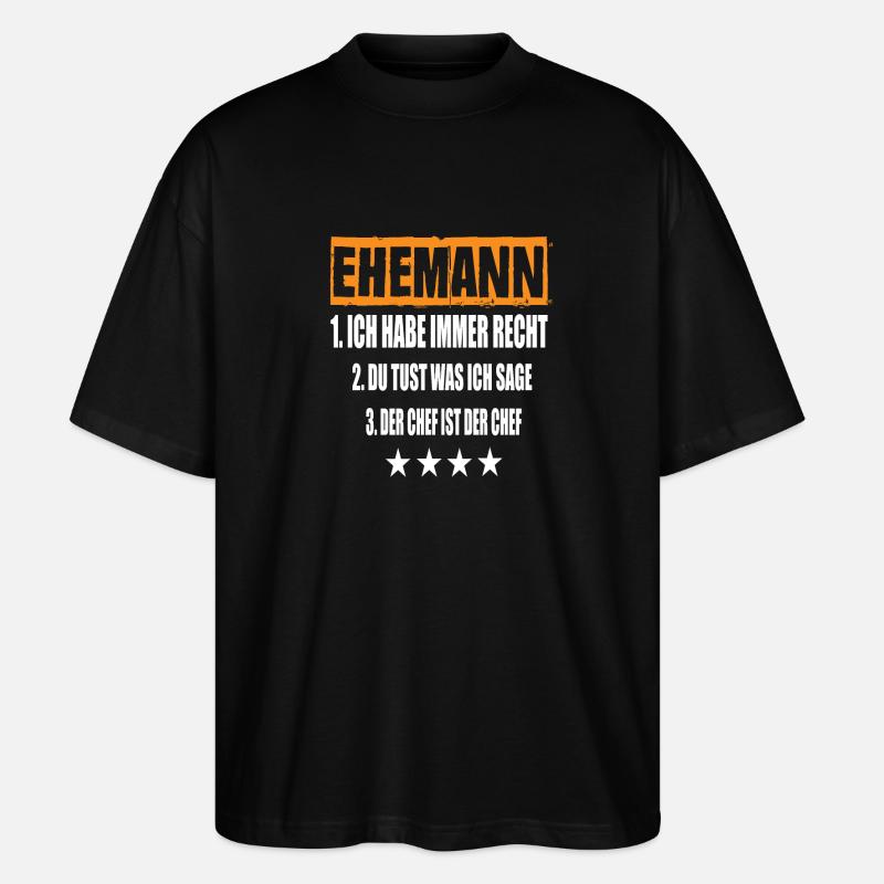 Ehemann - Stanley/Stella Oversized Unisex Bio T-Shirt Blaster 2.0 - Schwarz