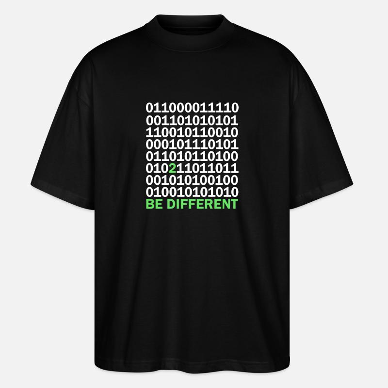 Binary Code Be Different - Stanley/Stella Oversized Unisex Organic T-shirt Blaster 2.0 - black