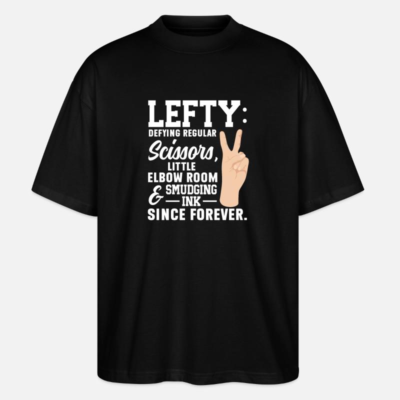 Linkshänder - Stanley/Stella Oversized Unisex Bio T-Shirt Blaster 2.0 - Schwarz