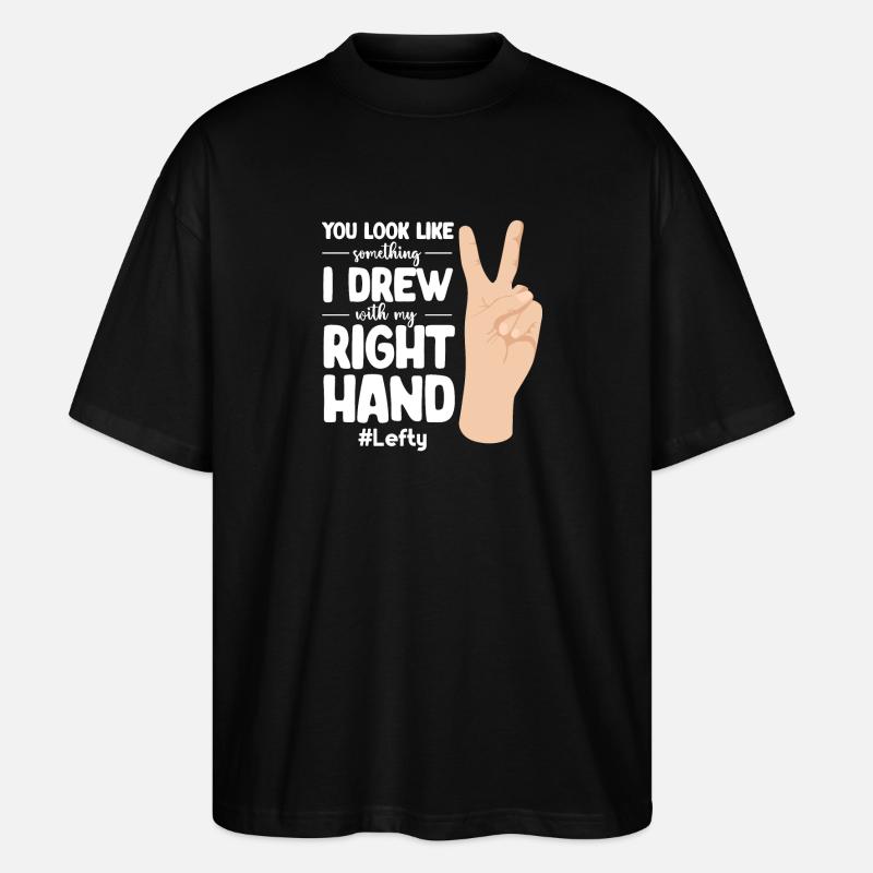 Linkshänder - Stanley/Stella Oversized Unisex Bio T-Shirt Blaster 2.0 - Schwarz