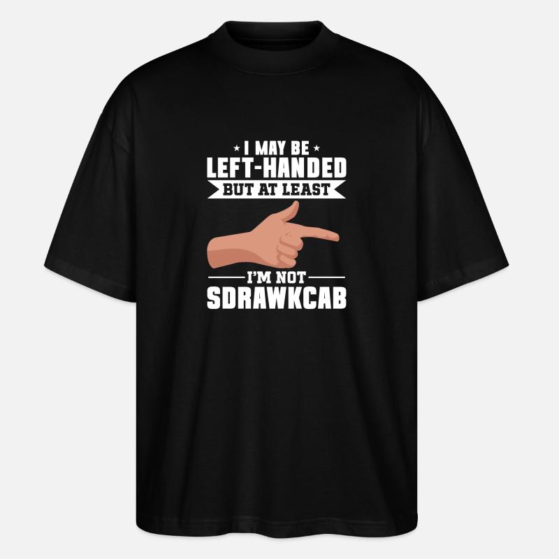Linkshänder - Stanley/Stella Oversized Unisex Bio T-Shirt Blaster 2.0 - Schwarz