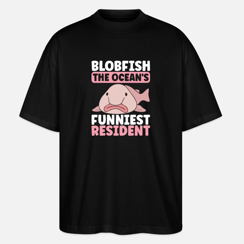Poisson blob mignon poisson laid - T-shirt bio Blaster 2.0 coupe oversize Stanley/Stella Unisexe - noir