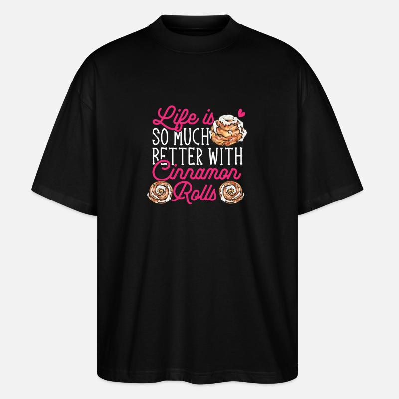 Cinnamon roll - Stanley/Stella Oversized Unisex Organic T-shirt Blaster 2.0 - black