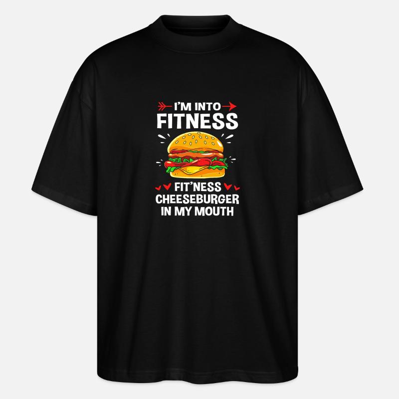 Burger au fromage - T-shirt bio Blaster 2.0 coupe oversize Stanley/Stella Unisexe - noir