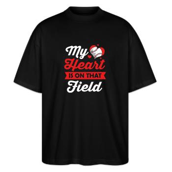 Base-ball - T-shirt bio Blaster 2.0 coupe oversize Stanley/Stella Unisexe - noir - Devant - Alina (178cm) & Michal (187cm)
