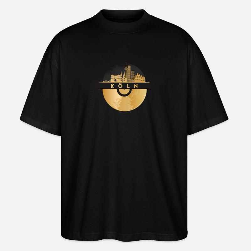 Disque vinyle - Skyline-Cologne - T-shirt bio Blaster 2.0 coupe oversize Stanley/Stella Unisexe - noir