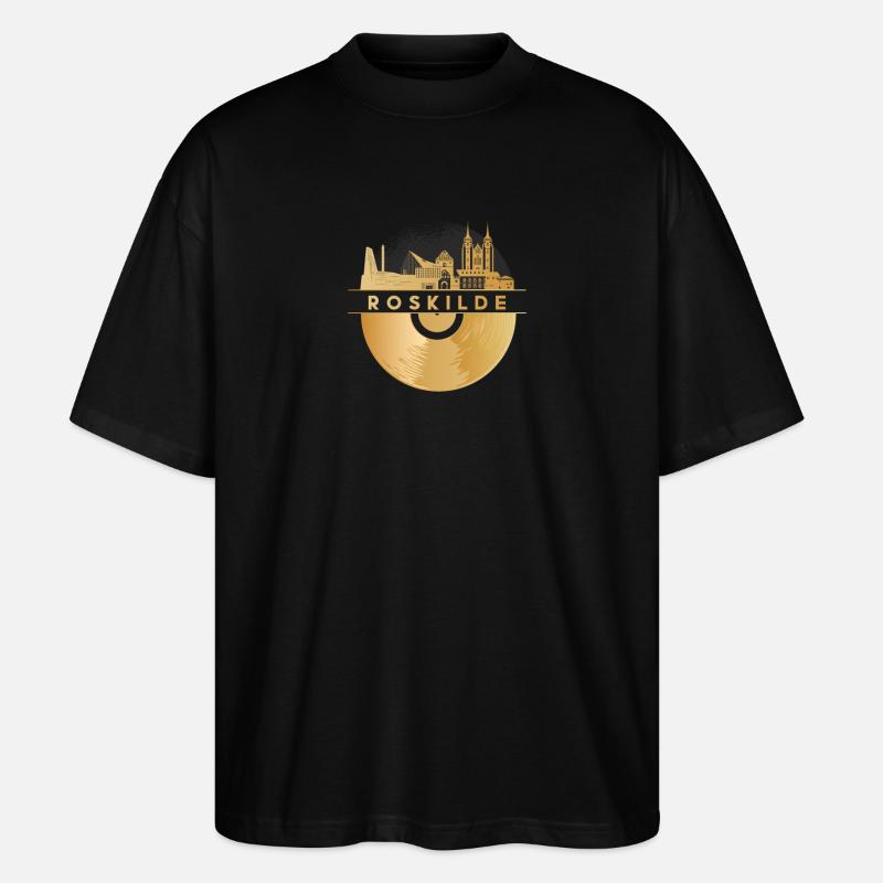 Vinyl-Schallplatte - Skyline-Dänemark-Roskilde - Stanley/Stella Oversized Unisex Bio T-Shirt Blaster 2.0 - Schwarz