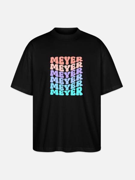 Meyer Retro Family Surname Gift - Stanley/Stella Oversized Unisex Organic T-shirt Blaster 2.0 - black