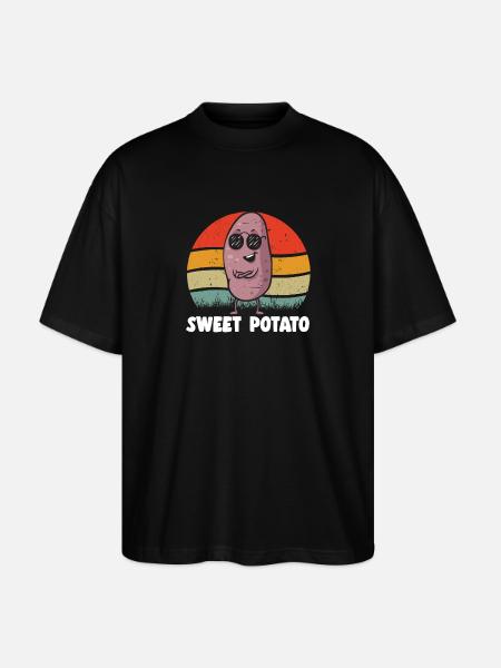 Sweet Potato Root Vegetables - Stanley/Stella Oversized Unisex Organic T-shirt Blaster 2.0 - black