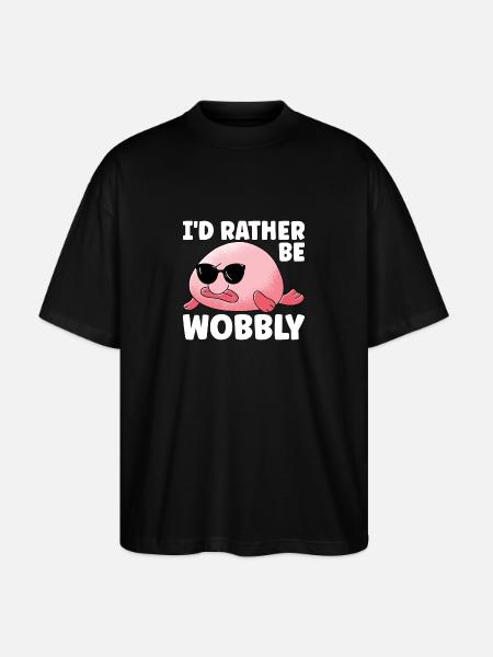 Cute Blob Fish Ugly Fish - Stanley/Stella Oversized Unisex Organic T-shirt Blaster 2.0 - black
