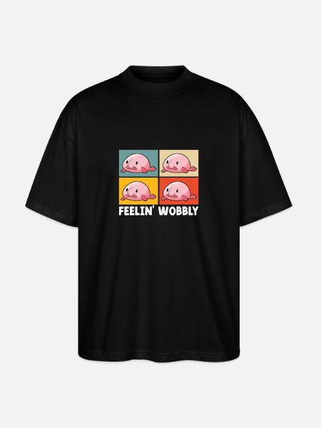 Süßer Blobfisch Hässlicher Fisch - Stanley/Stella Oversized Unisex Bio T-Shirt Blaster 2.0 - Schwarz