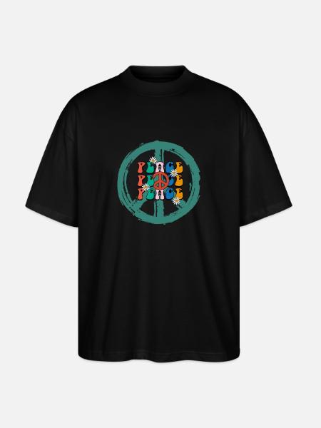 Hippie 60s Design - Stanley/Stella Oversized Unisex Organic T-shirt Blaster 2.0 - black
