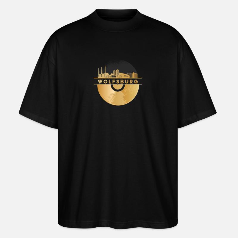 Disque vinyle Musique Skyline-Wolfsburg - T-shirt bio Blaster 2.0 coupe oversize Stanley/Stella Unisexe - noir
