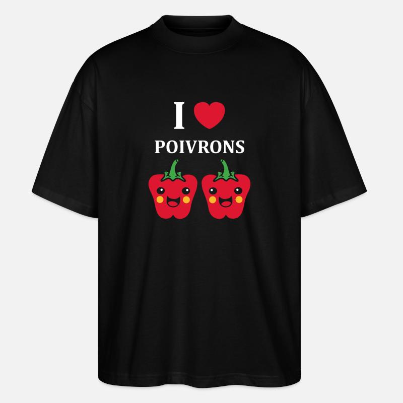 Humour poivron - T-shirt bio Blaster 2.0 coupe oversize Stanley/Stella Unisexe - noir