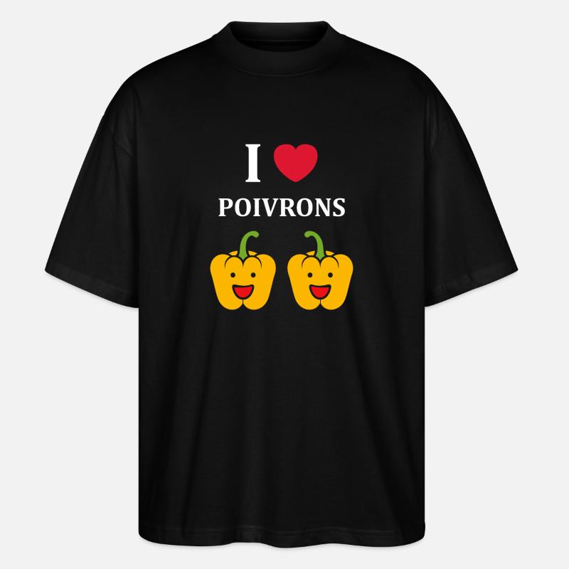 Humour poivron - T-shirt bio Blaster 2.0 coupe oversize Stanley/Stella Unisexe - noir