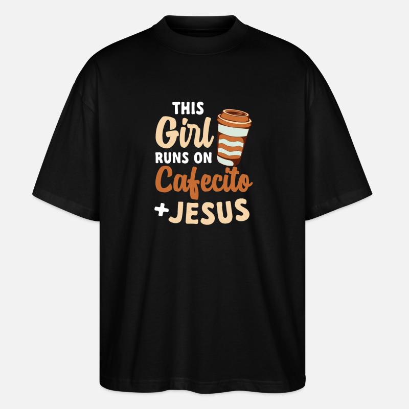Café espagnol Cafecito - T-shirt bio Blaster 2.0 coupe oversize Stanley/Stella Unisexe - noir