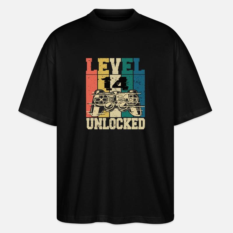 Level 14 Unlocked - Stanley/Stella Oversized Unisex Organic T-shirt Blaster 2.0 - black