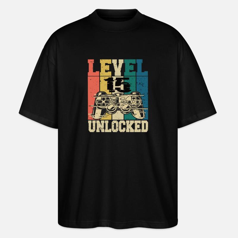 Level 18 Freigeschaltet - Stanley/Stella Oversized Unisex Bio T-Shirt Blaster 2.0 - Schwarz