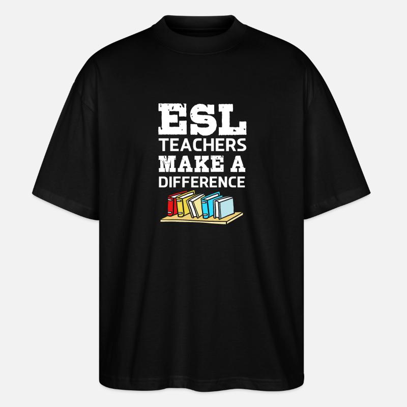 Professeur d’anglais Professeur d’anglais - T-shirt bio Blaster 2.0 coupe oversize Stanley/Stella Unisexe - noir