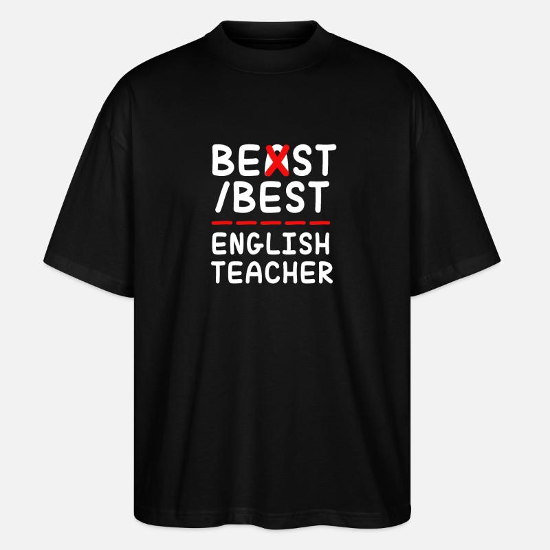 Professeur d’anglais Professeur d’anglais - T-shirt bio Blaster 2.0 coupe oversize Stanley/Stella Unisexe - noir
