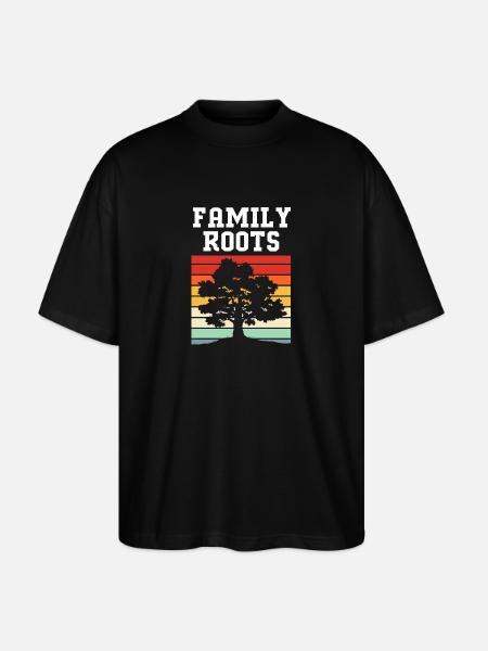 Family tree genealogy - Stanley/Stella Oversized Unisex Organic T-shirt Blaster 2.0 - black